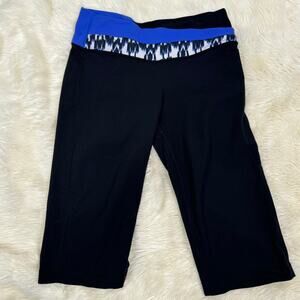 Lululemon Astro Cropped Wunder Under Black Legging Size 8